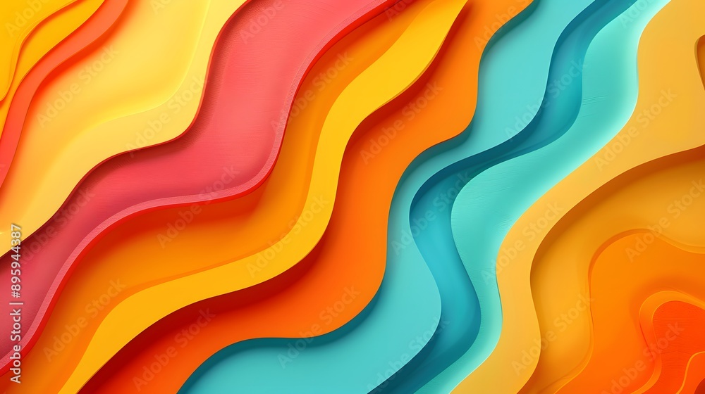 Abstract Paper Cutout: A playful abstract background with layered paper cutout shapes and shadows.