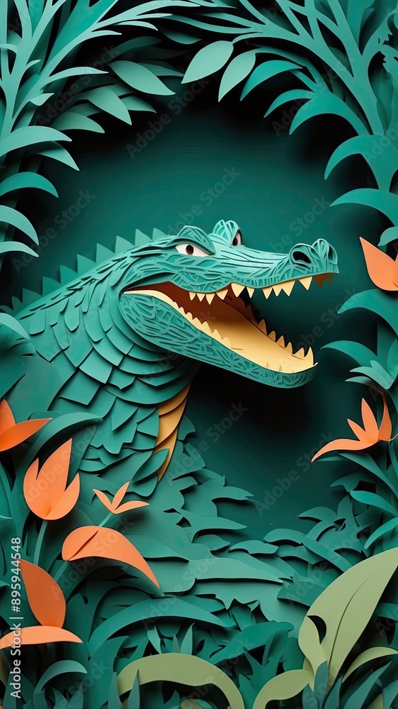 A mesmerizing paper-cut animation of the Crocodile comes to life on the screen A mesmerizing paper-cut animation of the Crocodile comes to life on the screen