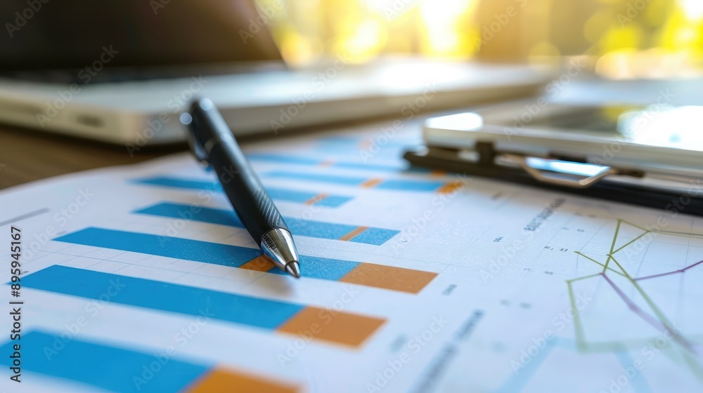 A close-up of a financial report with highlighted key performance indicators A close-up of a financial report with highlighted key performance indicators