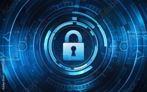 cyber security with abstract background and padlock icon
