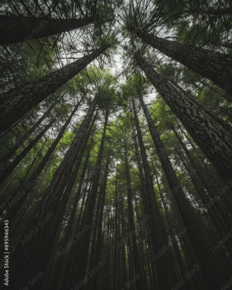 Gazing upward from the forest, I marvel at the grand and towering trees that rise high above the forest floor. Gazing upward from the forest, I marvel at the grand and towering trees that rise high above the forest floor.
