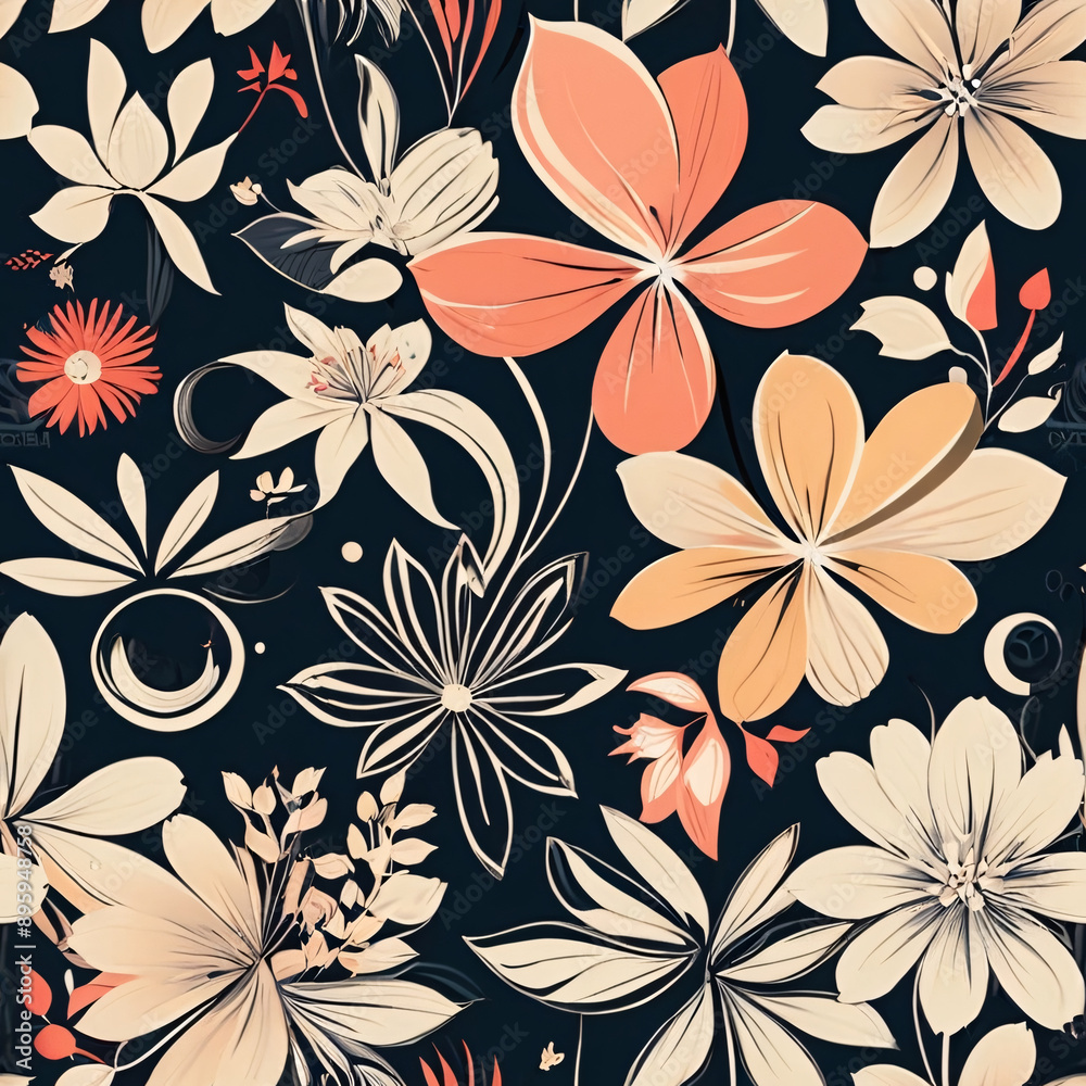 Seamless floral pattern for textile Seamless floral pattern for textile