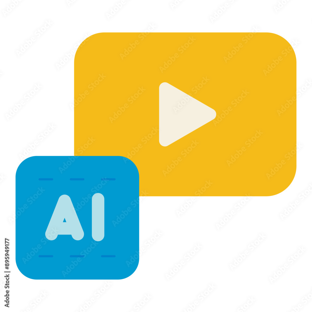 ai video movie flat icon ai video movie flat icon