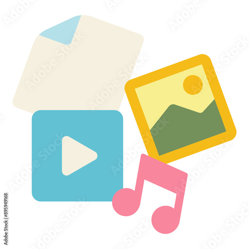 digital art multimedia content flat icon