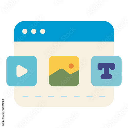 digital content multimedia website flat icon