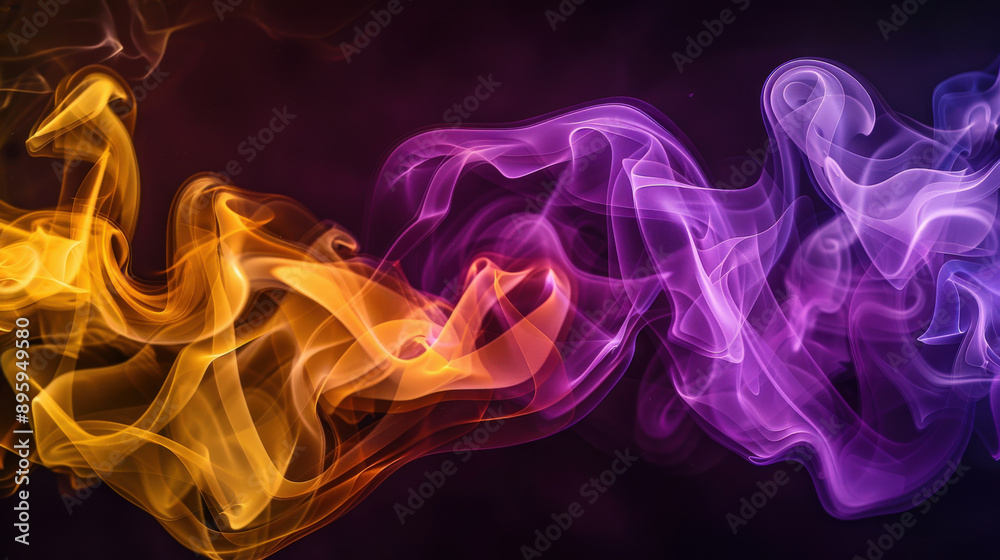 Obraz premium Abstract Colorful Smoke Swirls at Night