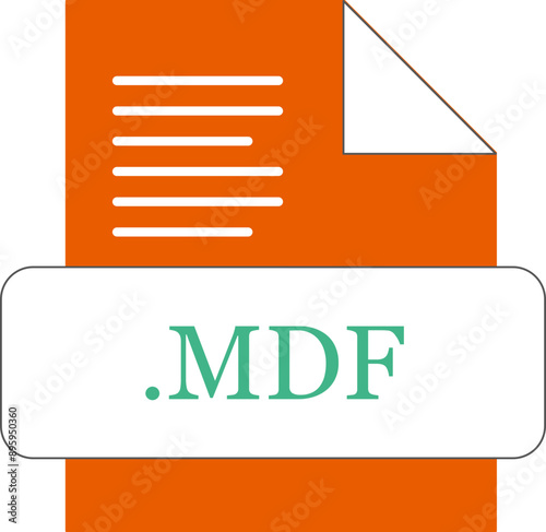 MDF File extension icon fill with minimal colors