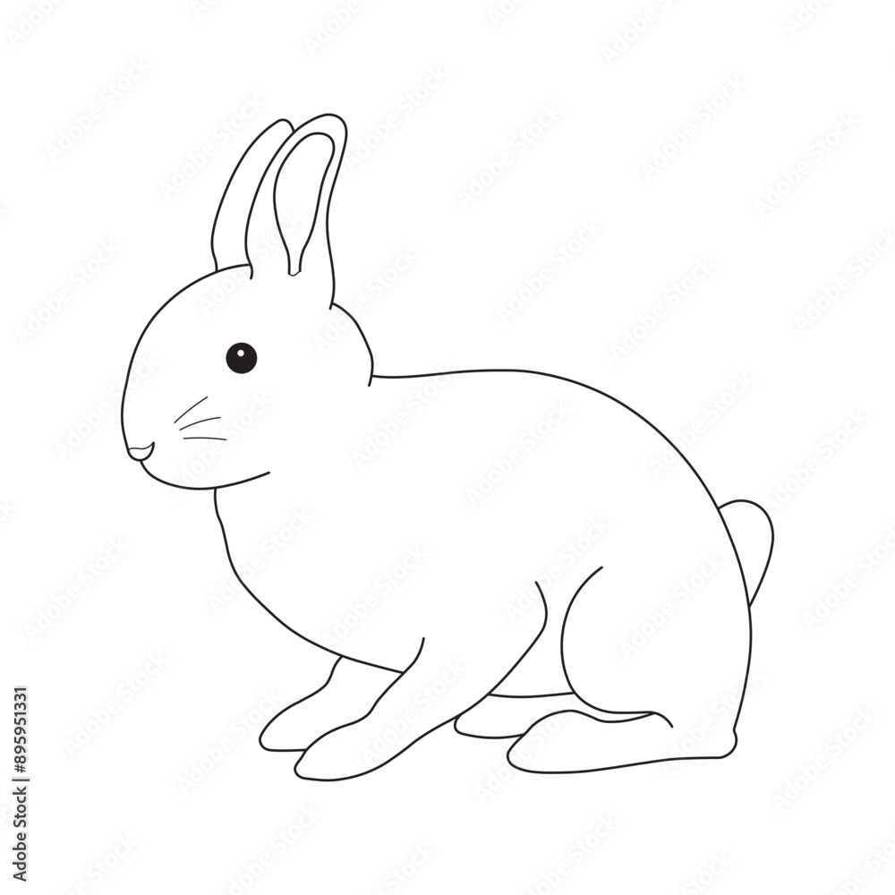 Hand drawn kids drawing cartoon Vector illustration rabbit icon Isolated on White Hand drawn kids drawing cartoon Vector illustration rabbit icon Isolated on White