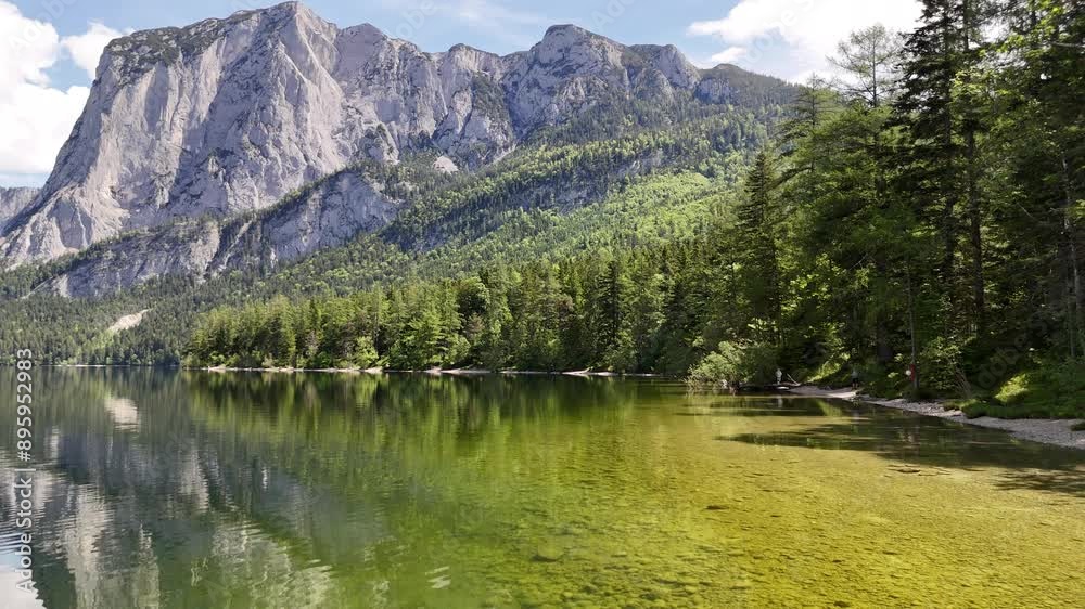 Drone flight over Austrian Lake Drone flight over Austrian Lake