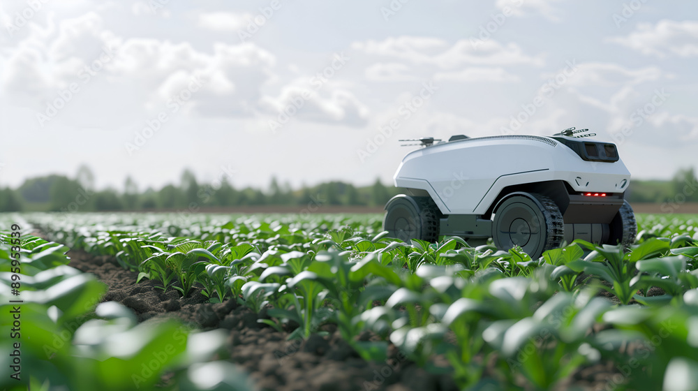 Smart Farming Robot in Field with Young Plants: Advanced Agricultural Technology in Action Smart Farming Robot in Field with Young Plants: Advanced Agricultural Technology in Action