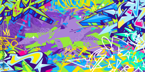 Cool Modern Abstract Hip Hop Urban Street Art Graffiti Style Vector Illustration Background Template
