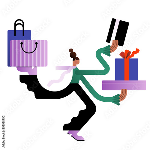 Girl made purchases with a credit card