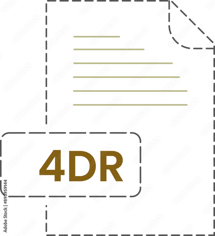 4DR Icon black rounded dashed outline 4DR Icon black rounded dashed outline