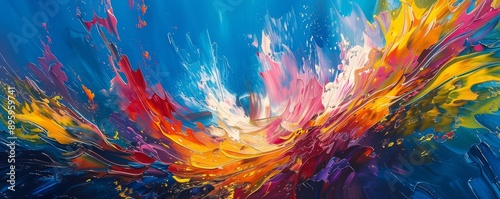 Wallpaper Mural A vibrant abstract painting capturing the feeling of pure energy. Torontodigital.ca