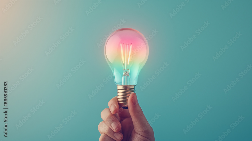 A person is holding a light bulb in their hand A person is holding a light bulb in their hand