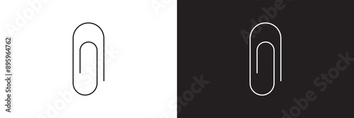 paper clip icon set on black and white background