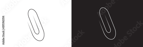 paper clip icon white and black color
