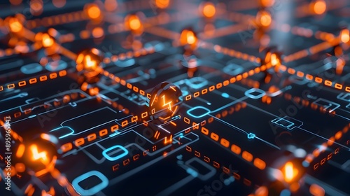 Wallpaper Mural Hyper-detailed Blockchain Visualization with Interconnected Nodes and Data Flow Torontodigital.ca