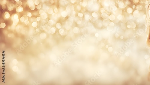 Abstract cream background with blurry festival lights and outdoor celebration bokeh