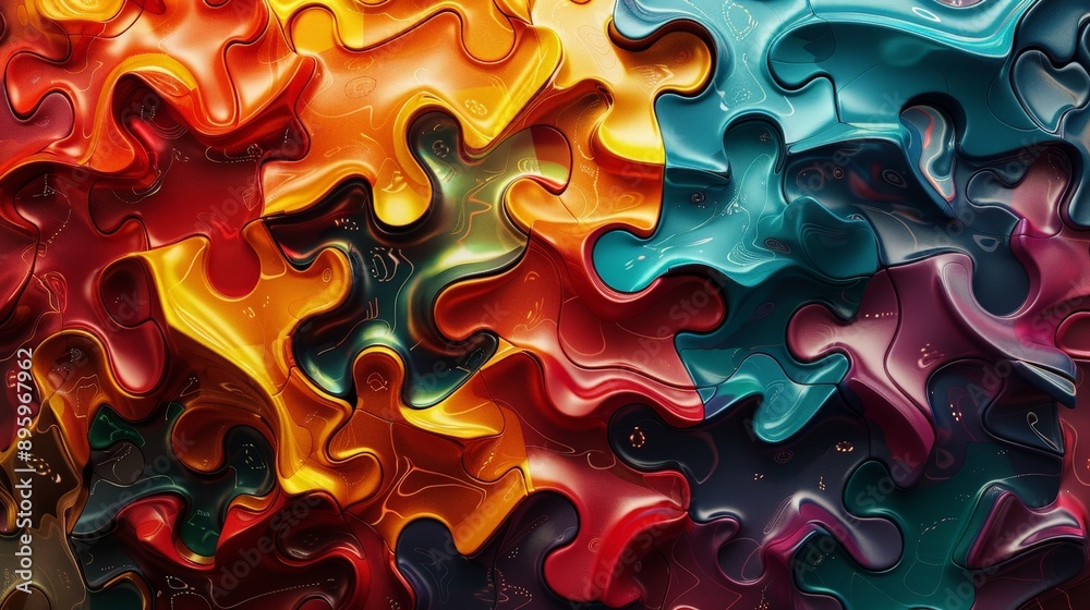 Vibrant Abstract Puzzle Pieces - High-Resolution Creative Background with Dynamic Composition and Contrasting Colors Vibrant Abstract Puzzle Pieces - High-Resolution Creative Background with Dynamic Composition and Contrasting Colors