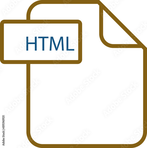 HTML File format icon rounded shapes outline