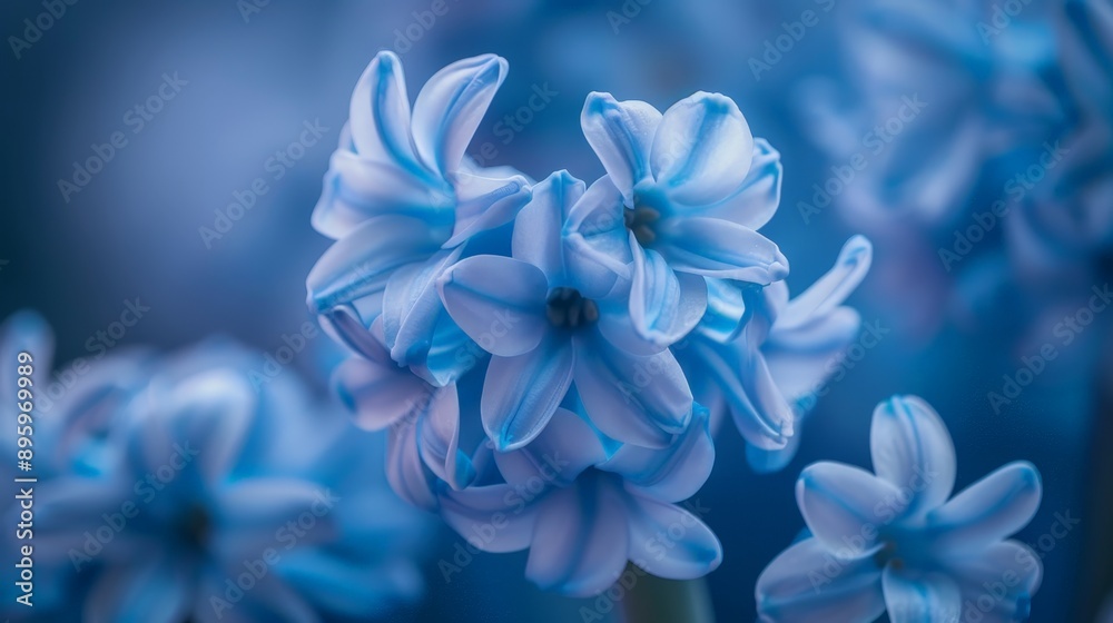 Macro shot of a blue hyacinth flower cluster Macro shot of a blue hyacinth flower cluster