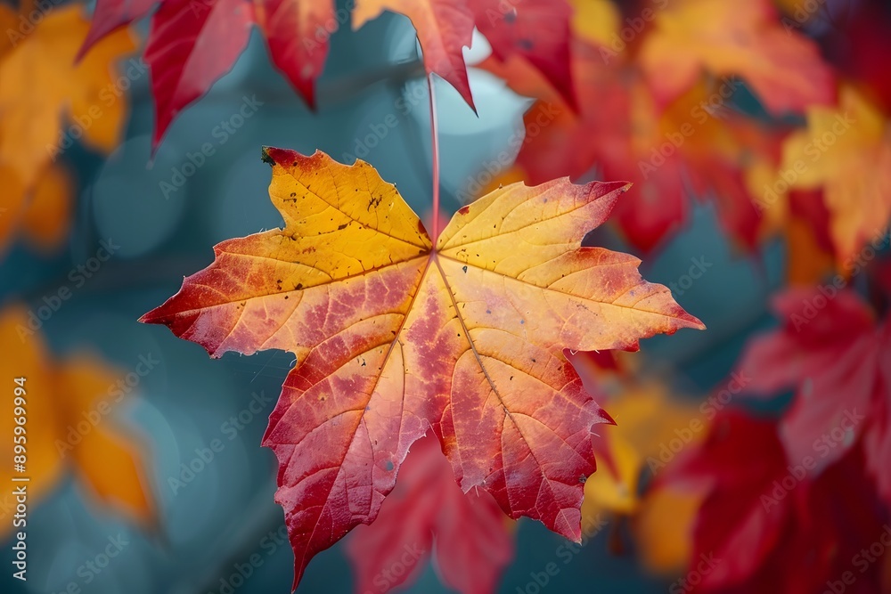Vibrant Autumn Leaves Showcasing Rich Red and Golden Hues Vibrant Autumn Leaves Showcasing Rich Red and Golden Hues
