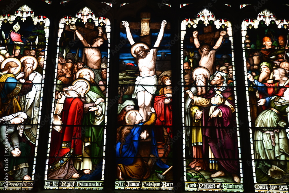 Obraz premium Vitraux de la cathédrale Saint-Gilles à Edimbourg. Ecosse
