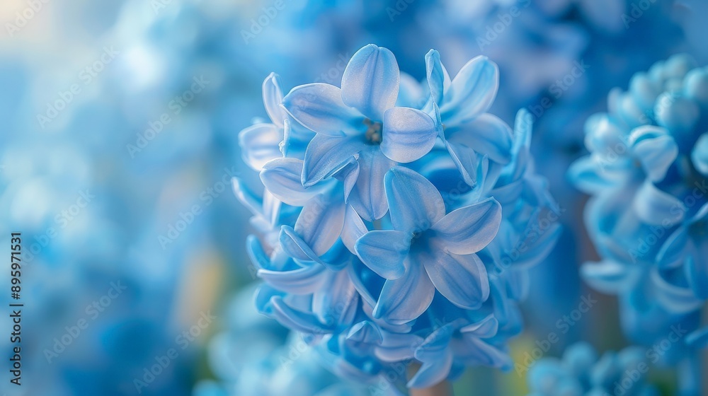 Macro shot of a blue hyacinth flower cluster Macro shot of a blue hyacinth flower cluster