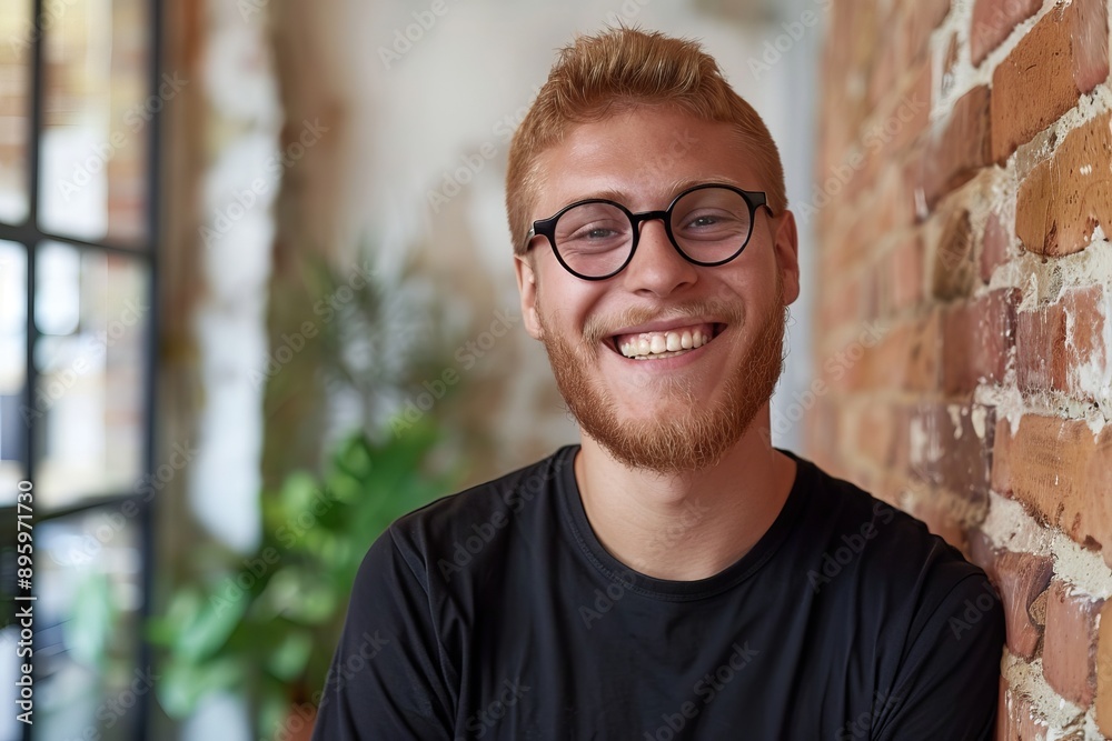 At the camera, a confident professional in an office environment smiles At the camera, a confident professional in an office environment smiles