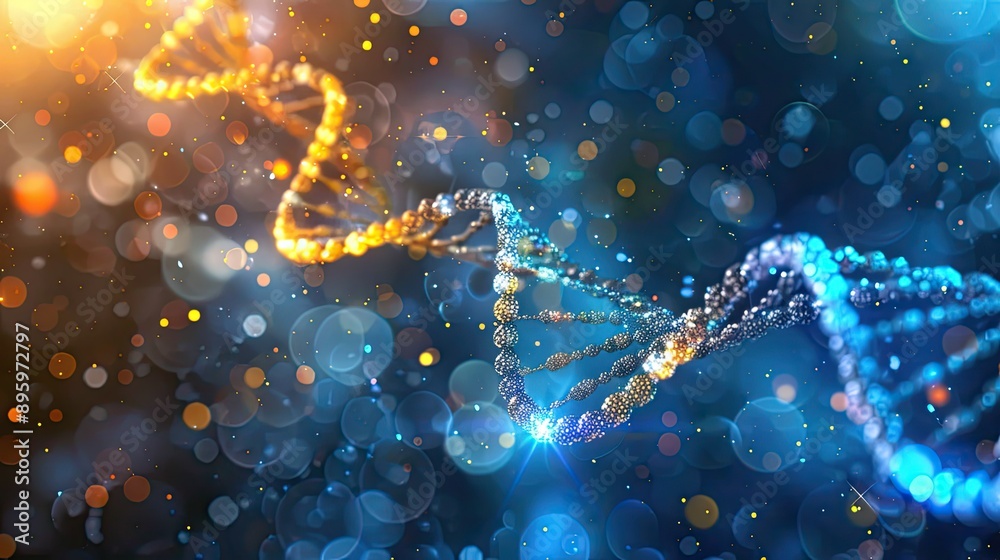 Abstract DNA strand background, ideal for scientific and genetic research themes. Abstract DNA strand background, ideal for scientific and genetic research themes.