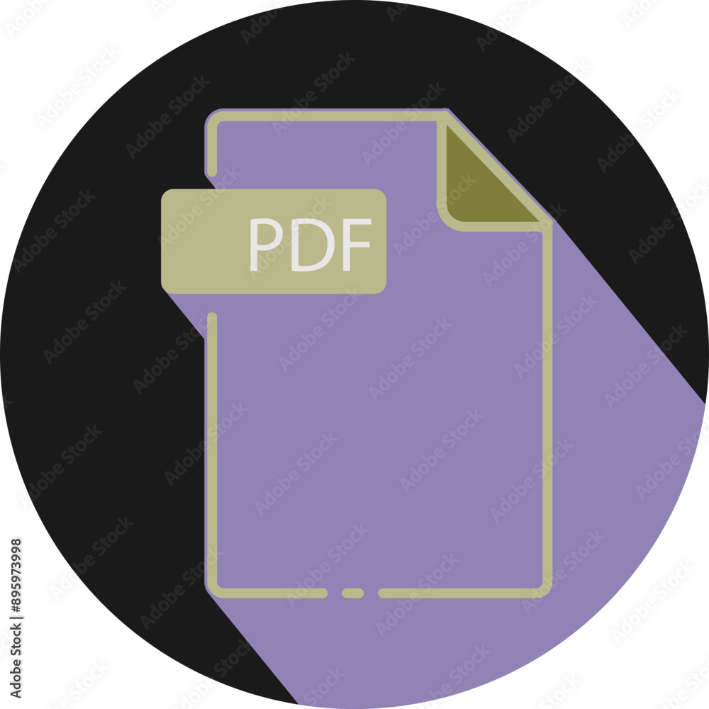 PDF File fomat minimal icon with circle outside PDF File fomat minimal icon with circle outside