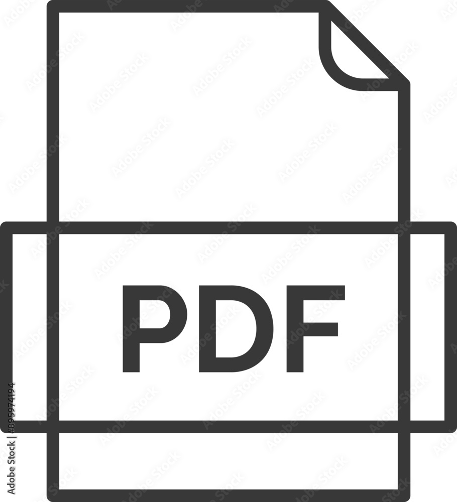 PDF File icon thick outline rounded corners PDF File icon thick outline rounded corners