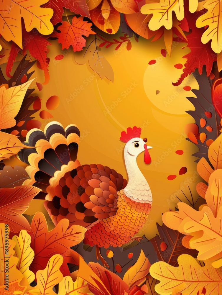 Turkey amidst autumn foliage Turkey amidst autumn foliage
