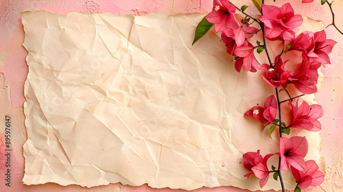 Blank paper with background illustration