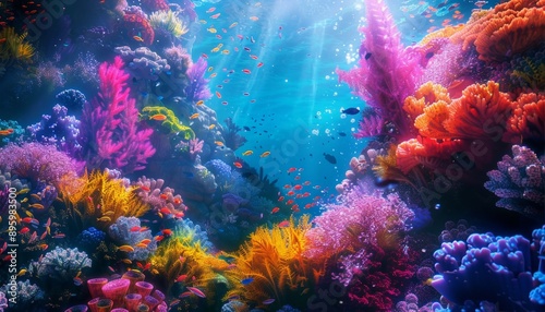 Wallpaper Mural Underwater Dreamscape: Explosion of Color Among Corals and Marine Life, Vibrant and Enchanting Torontodigital.ca