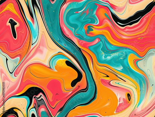 Bright fluid paint flat pat...