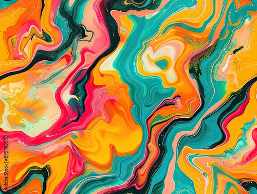 Bright fluid paint flat pat...