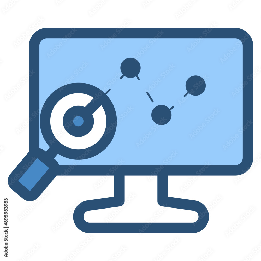 statistical line graph on computer monitor icon statistical line graph on computer monitor icon