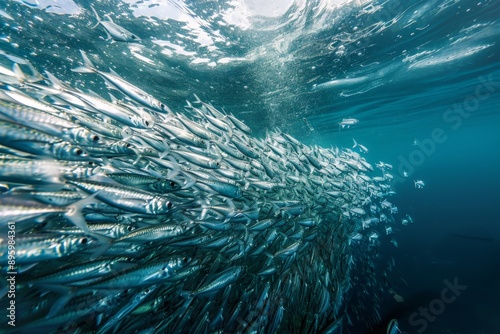 a school of menhaden fish photo