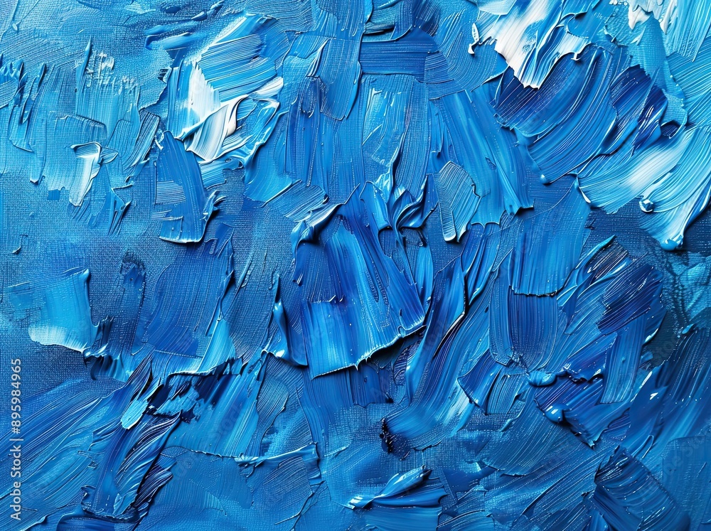 Fototapeta premium Blue watercolor paint wall background