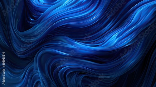 Abstract blue swirls on a black background