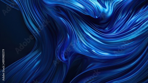 Abstract blue swirls on a b...