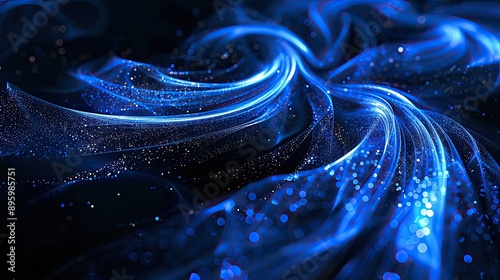 Abstract blue swirls with s...