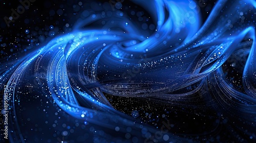 Abstract blue swirls with s...