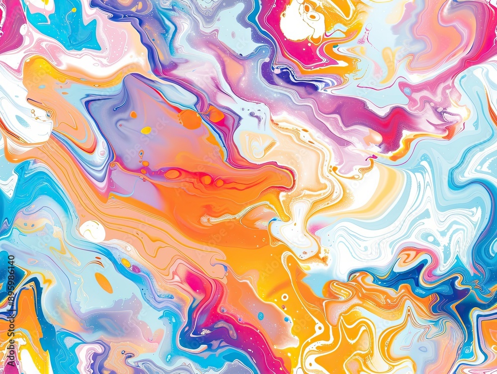 Bright fluid paint flat pattern Dynamic liquid shapes seamless background Bright fluid paint flat pattern Dynamic liquid shapes seamless background