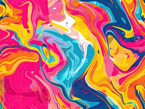 Bright fluid paint flat pat...