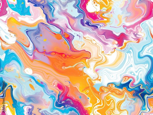 Bright fluid paint flat pat...