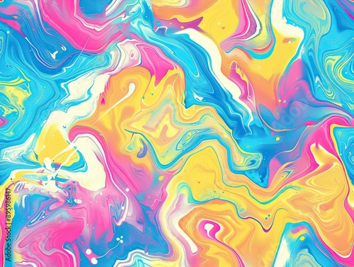 Bright fluid paint flat pat...