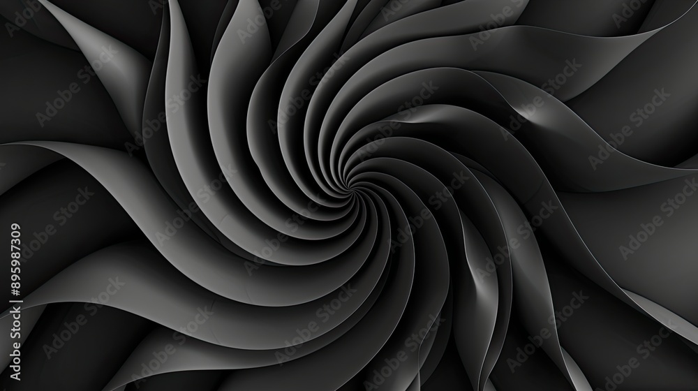 Black background with a gray spiral pattern Black background with a gray spiral pattern